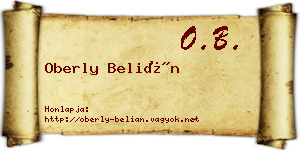 Oberly Belián névjegykártya